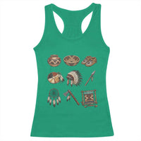 Indigenous Cultural Artifacts Racerback Tank Top Native American Heritage Graphic