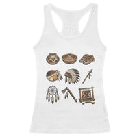 Indigenous Cultural Artifacts Racerback Tank Top Native American Heritage Graphic