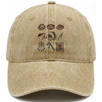 Indigenous Cultural Artifacts Washed Cotton Baseball Cap Native American Heritage Graphic