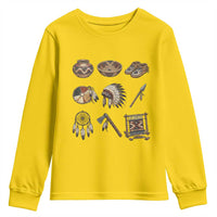 Indigenous Cultural Artifacts Youth Sweatshirt Native American Heritage Graphic