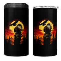 Vintage Native American Warrior 4 in 1 Can Cooler Tumbler Indigenous Heritage Pride