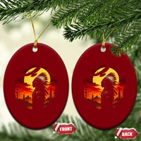 Vintage Native American Warrior Ceramic Ornament Indigenous Heritage Pride