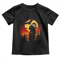 Vintage Native American Warrior Toddler T Shirt Indigenous Heritage Pride
