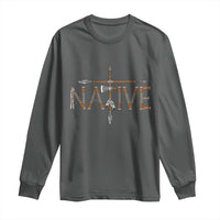 Western Style Tribal Feather Long Sleeve Shirt Vintage Boho Graphic