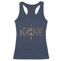 Western Style Tribal Feather Racerback Tank Top Vintage Boho Graphic