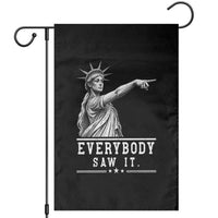 Liberty Has Spoken Everybody Saw It Garden Flag Funny Pointing Statue Basketball Parody