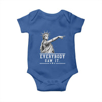 Liberty Has Spoken Everybody Saw It Baby Onesie Funny Pointing Statue Basketball Parody