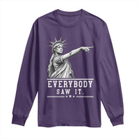 Liberty Has Spoken Everybody Saw It Long Sleeve Shirt Funny Pointing Statue Basketball Parody