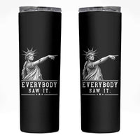 Liberty Has Spoken Everybody Saw It Skinny Tumbler Funny Pointing Statue Basketball Parody