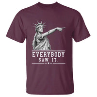 Liberty Has Spoken Everybody Saw It T Shirt Funny Pointing Statue Basketball Parody