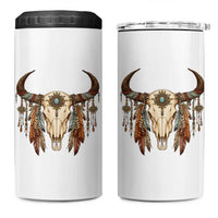 Vintage Southwestern Cow Skull 4 in 1 Can Cooler Tumbler Boho Feather Western Graphic