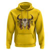 Vintage Southwestern Cow Skull Hoodie Boho Feather Western Graphic