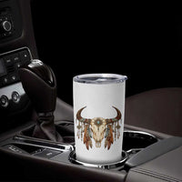 Vintage Southwestern Cow Skull Tumbler Cup Boho Feather Western Graphic