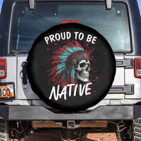 Proud To Be Native Spare Tire Cover Native American Skull Headdress Graphic