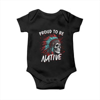 Proud To Be Native Baby Onesie Native American Skull Headdress Graphic
