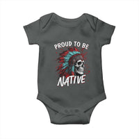 Proud To Be Native Baby Onesie Native American Skull Headdress Graphic