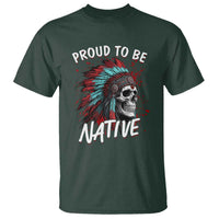 Proud To Be Native T Shirt Native American Skull Headdress Graphic