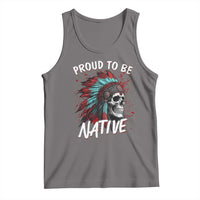 Proud To Be Native Tank Top Native American Skull Headdress Graphic