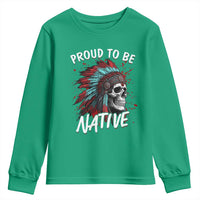 Proud To Be Native Youth Sweatshirt Native American Skull Headdress Graphic