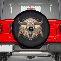 Southwestern Desert Bull Skull Spare Tire Cover Rustic Western Feather Emblem