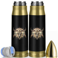 Southwestern Desert Bull Skull Bullet Tumbler Rustic Western Feather Emblem