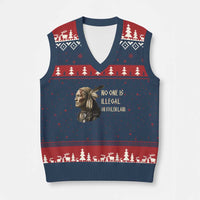 Indigenous Peoples Day Gift V-Neck Knit Sweater Vest No One Is Illegal On Stolen Land