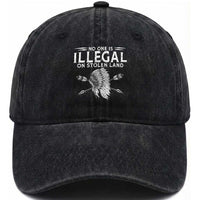 Honor Indigenous Peoples Washed Cotton Baseball Cap No One Is Illegal On Stolen Land