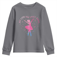 Just A Girl Who Loves Dance Youth Sweatshirt Gift For Cute Ballet Girl - Wonder Print Shop