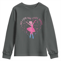 Just A Girl Who Loves Dance Youth Sweatshirt Gift For Cute Ballet Girl - Wonder Print Shop