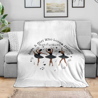 African American Ballet Dancer Throw Blanket Just A Girl Who Loves Dance - Wonder Print Shop