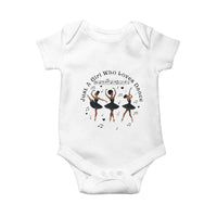 African American Ballet Dancer Baby Onesie Just A Girl Who Loves Dance - Wonder Print Shop