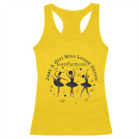 African American Ballet Dancer Racerback Tank Top Just A Girl Who Loves Dance - Wonder Print Shop