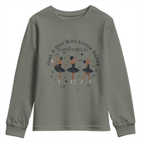 African American Ballet Dancer Youth Sweatshirt Just A Girl Who Loves Dance - Wonder Print Shop