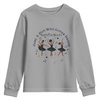 African American Ballet Dancer Youth Sweatshirt Just A Girl Who Loves Dance - Wonder Print Shop