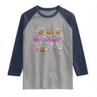 Ballet Skeleton Dance Raglan Shirt Funny Halloween Gift - Wonder Print Shop