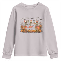 Funny Halloween Skeleton Dance Youth Sweatshirt Gift For Ballet Lover - Wonder Print Shop