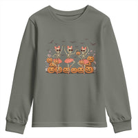Funny Halloween Skeleton Dance Youth Sweatshirt Gift For Ballet Lover - Wonder Print Shop