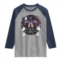 Trick Or Treat Point Your Feet Raglan Shirt Funny Halloween Ballet Gift - Wonder Print Shop