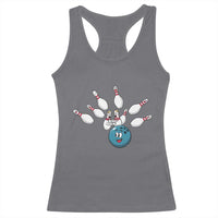 Funny Sport Bowler Gift Racerback Tank Top Bowling Ball Chasing Pins - Wonder Print Shop