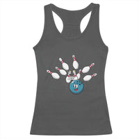 Funny Sport Bowler Gift Racerback Tank Top Bowling Ball Chasing Pins - Wonder Print Shop