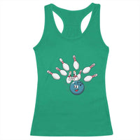 Funny Sport Bowler Gift Racerback Tank Top Bowling Ball Chasing Pins - Wonder Print Shop
