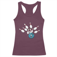 Funny Sport Bowler Gift Racerback Tank Top Bowling Ball Chasing Pins - Wonder Print Shop