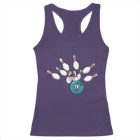 Funny Sport Bowler Gift Racerback Tank Top Bowling Ball Chasing Pins - Wonder Print Shop