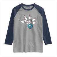 Funny Sport Bowler Gift Raglan Shirt Bowling Ball Chasing Pins - Wonder Print Shop