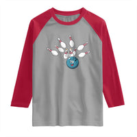 Funny Sport Bowler Gift Raglan Shirt Bowling Ball Chasing Pins - Wonder Print Shop