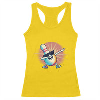 Dabbing Bowling Pin Racerback Tank Top Funny Player Gift - Wonder Print Shop