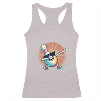 Dabbing Bowling Pin Racerback Tank Top Funny Player Gift - Wonder Print Shop