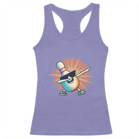 Dabbing Bowling Pin Racerback Tank Top Funny Player Gift - Wonder Print Shop