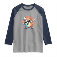 Dabbing Bowling Pin Raglan Shirt Funny Player Gift - Wonder Print Shop