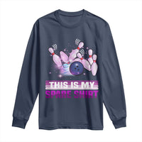Funny Bowling Lover Long Sleeve Shirt This Is My Spare Shirt Quote - Wonder Print Shop